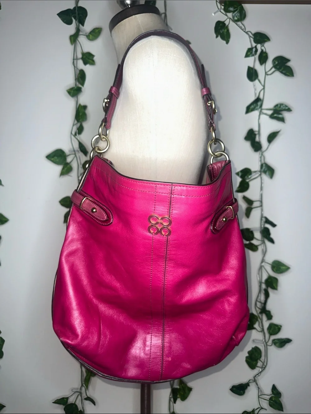 Coach Colette Hobo Bag Vibrant Pink Gold Hardware